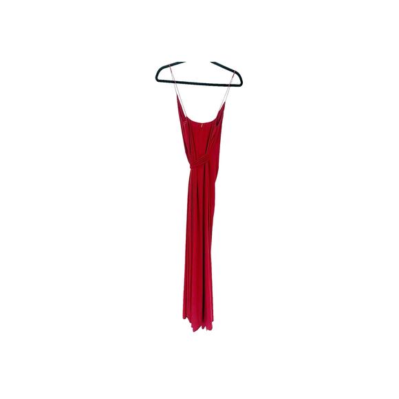 Misa Los Angeles Domino Front Twist Draped Maxi Dress V Neck Red Size Small NWT - Picture 12 of 13